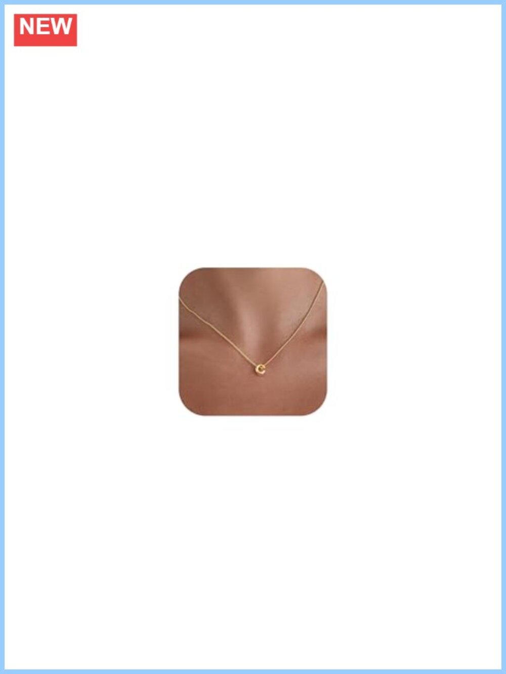 Dainty Gold Plated Initial Necklace for Women, 14K Gold Plated Letter Pendant